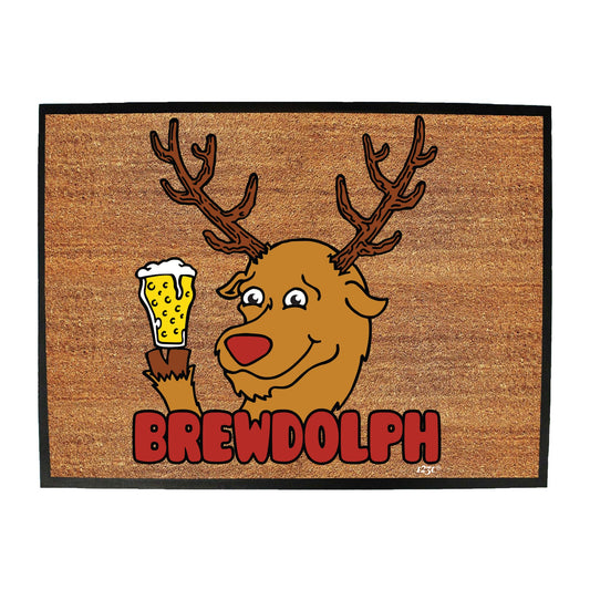 Brewdolph Christmas Beer - Funny Novelty Doormat