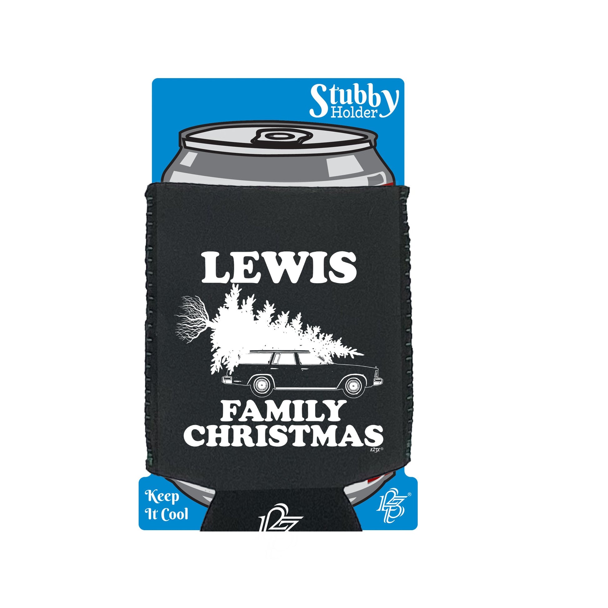 Family Christmas Lewis - Funny Stubby Holder With Base
