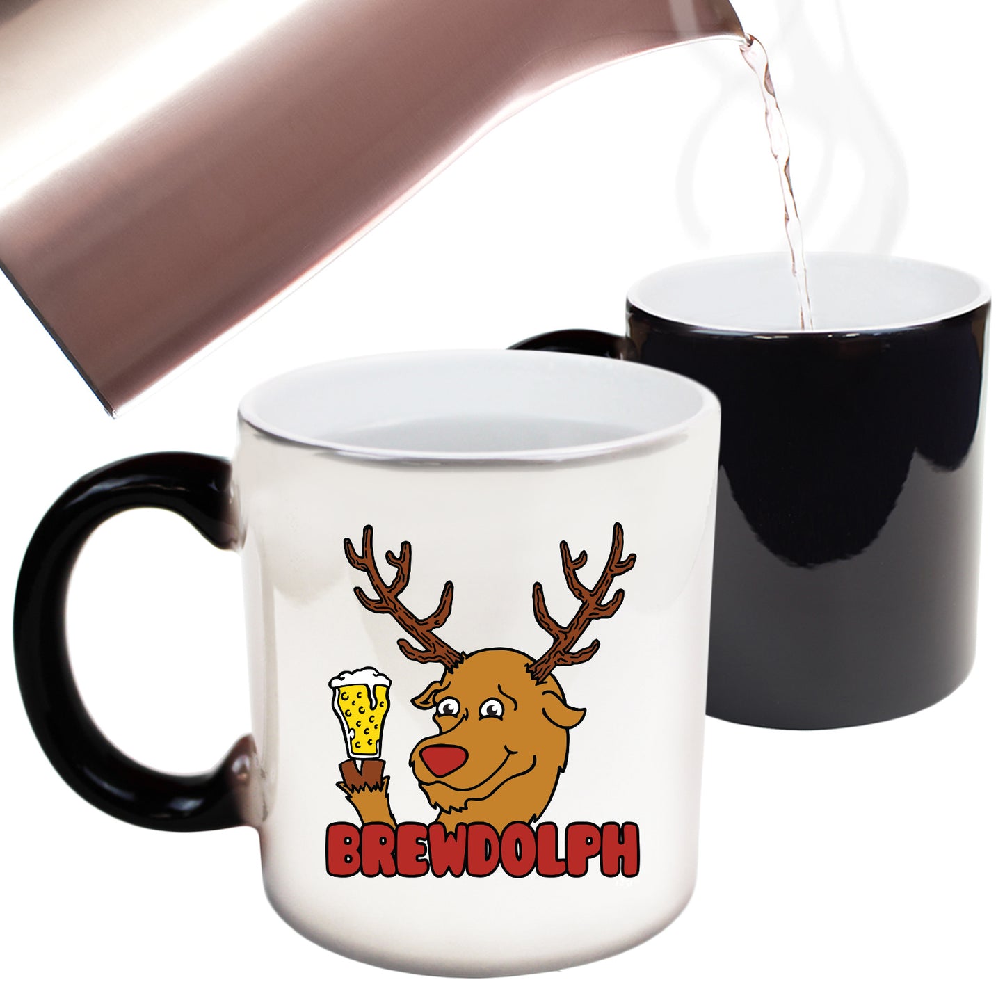 The Christmas Hub - Brewdolph Christmas Beer - Funny Colour Changing Mug