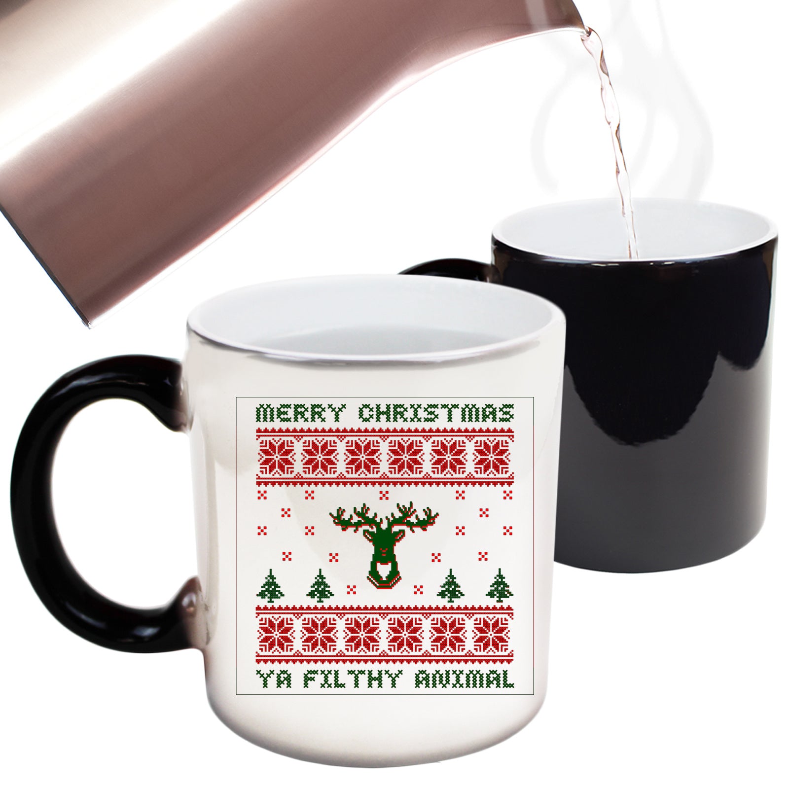 The Christmas Hub - Merry Christmas Ya Filty Animal Jumper - Funny Colour Changing Mug