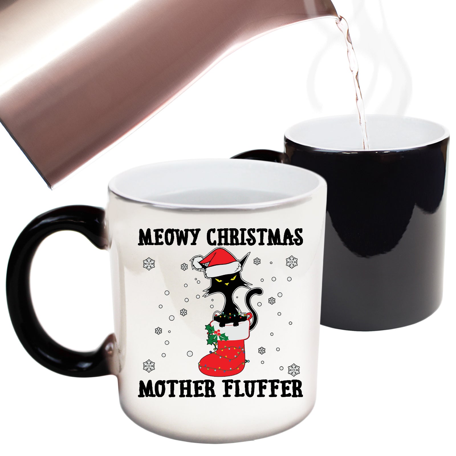Cat Meowy Christmas Mother Fluffers Cats - Funny Colour Changing Mug