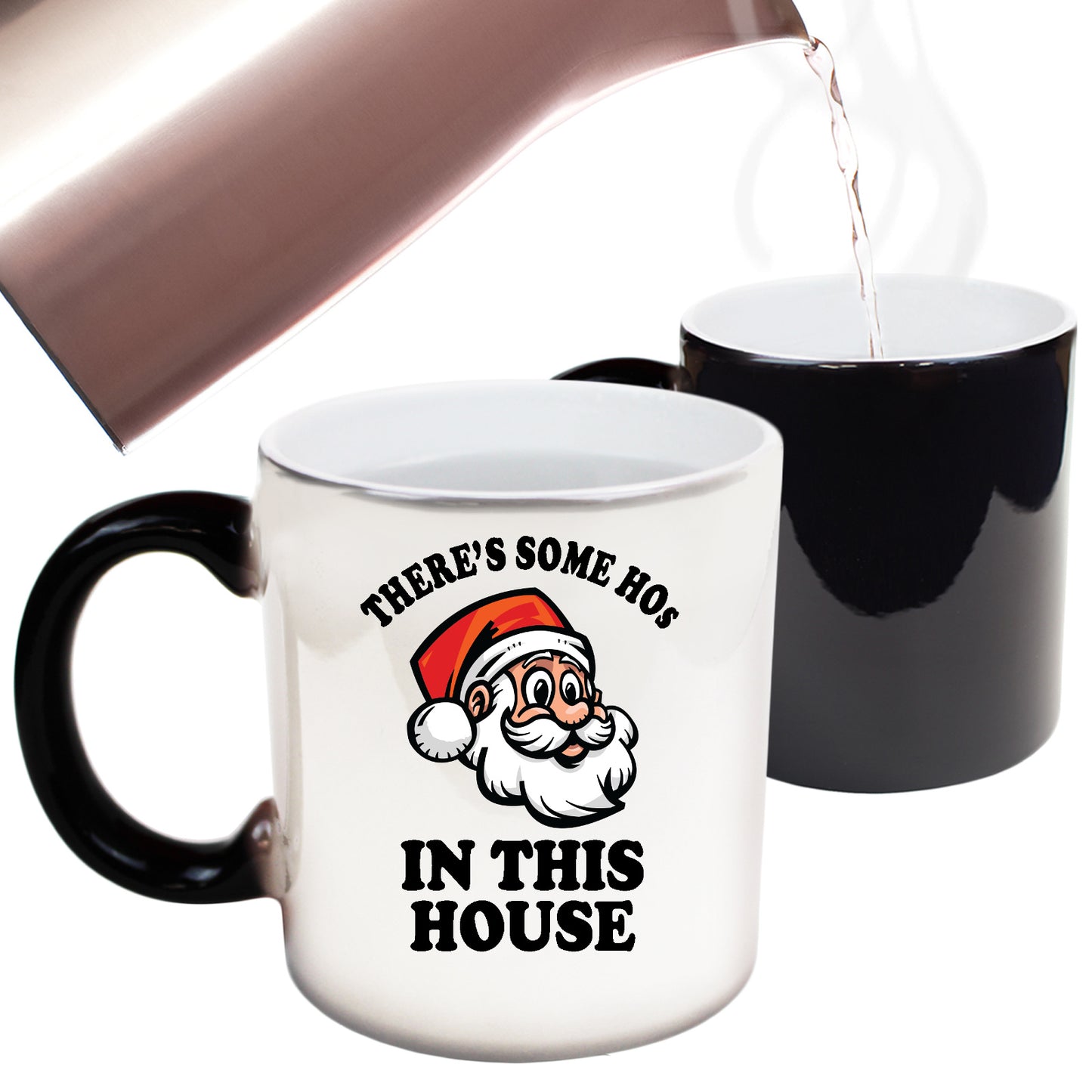 The Christmas Hub - Christmas Xmas Theres Some Hos In This House - Funny Colour Changing Mug
