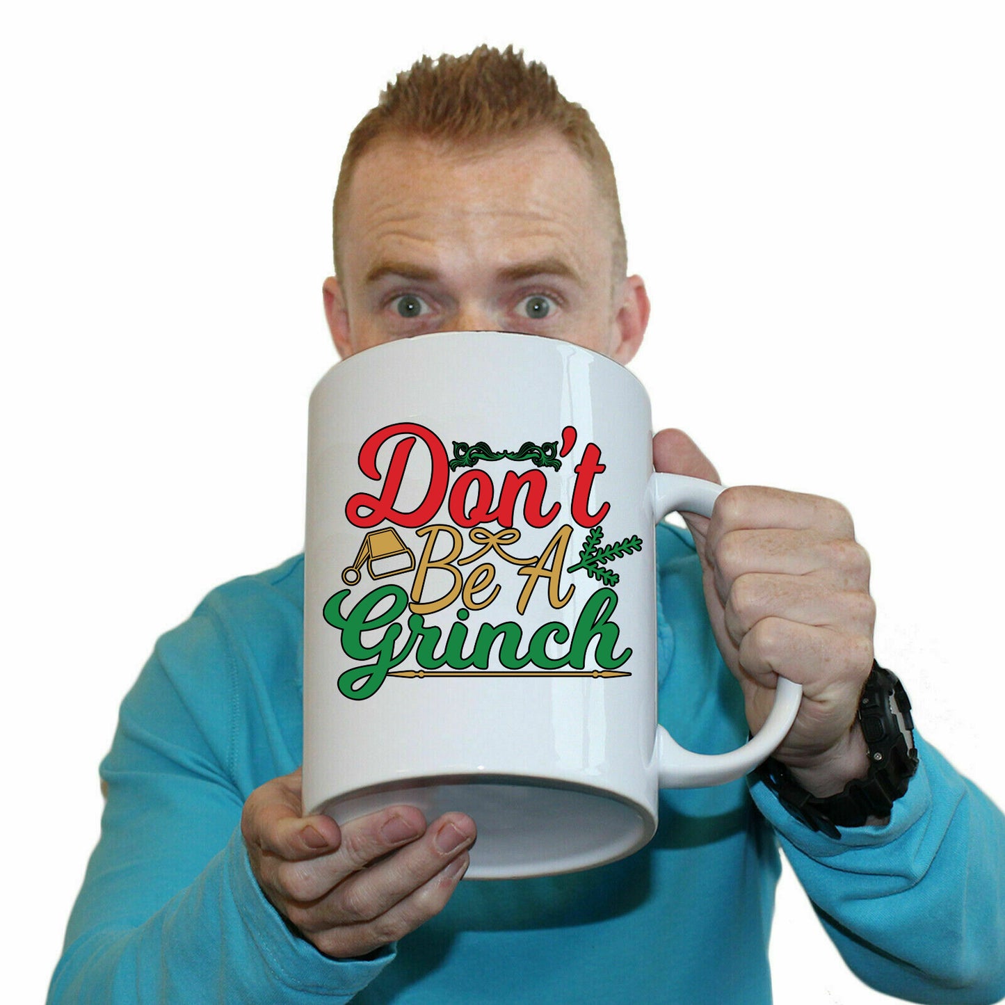 The Christmas Hub - Christmas Dont Be A Grinch Xmas - Funny Giant 2 Litre Mug