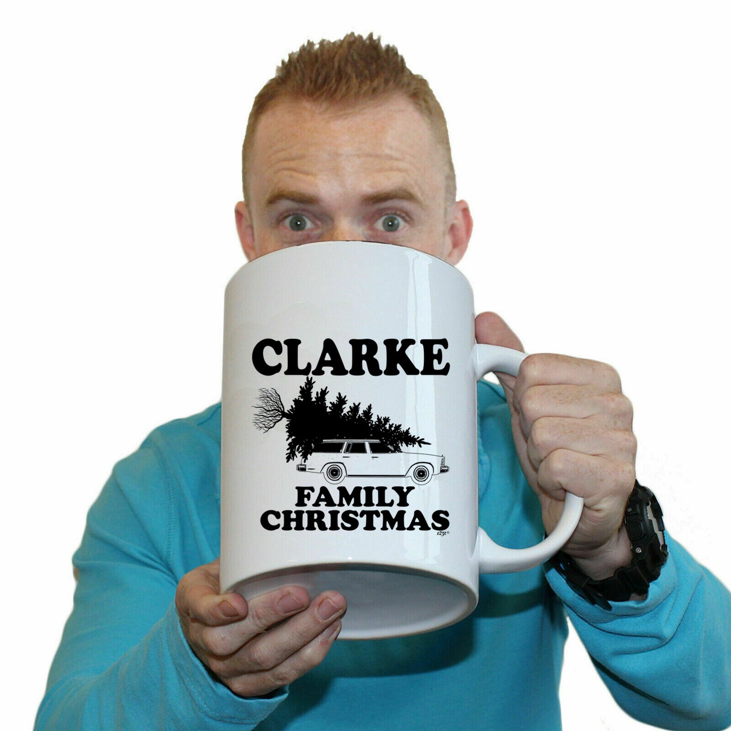 The Christmas Hub - Family Christmas Clarke - Funny Giant 2 Litre Mug