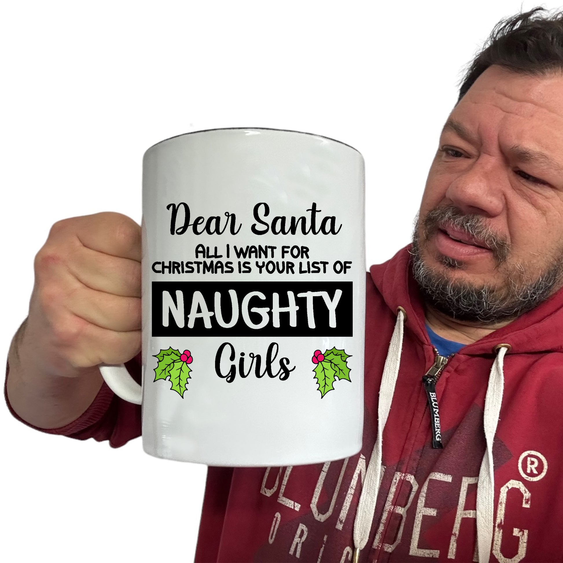 The Christmas Hub - Christmas Xmas Dear Santa All I Want Naughty Girls - Funny Giant 2 Litre Mug