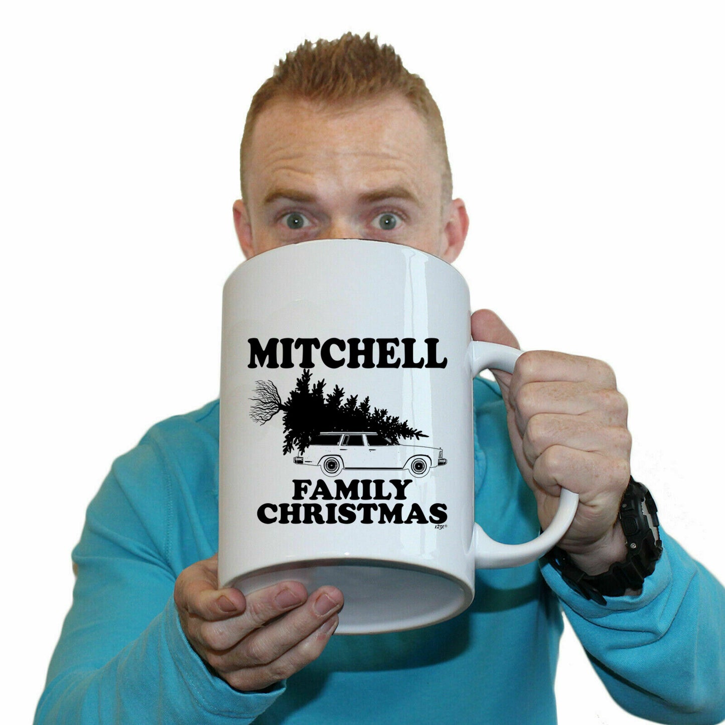 The Christmas Hub - Family Christmas Mitchell - Funny Giant 2 Litre Mug