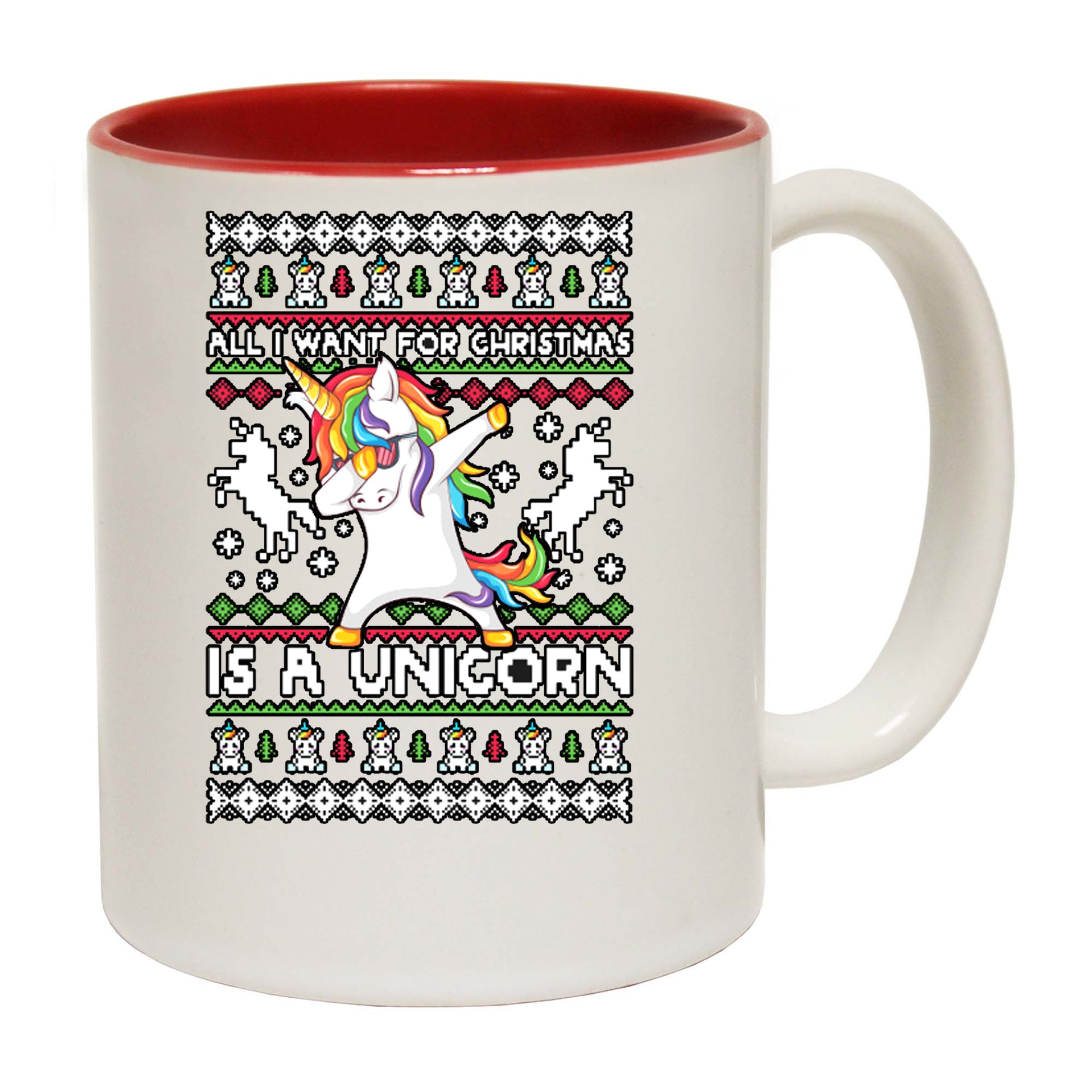 The Christmas Hub - Xmas All I Want For Christmas Unicorn Dab Dabbing - Funny Coffee Mug