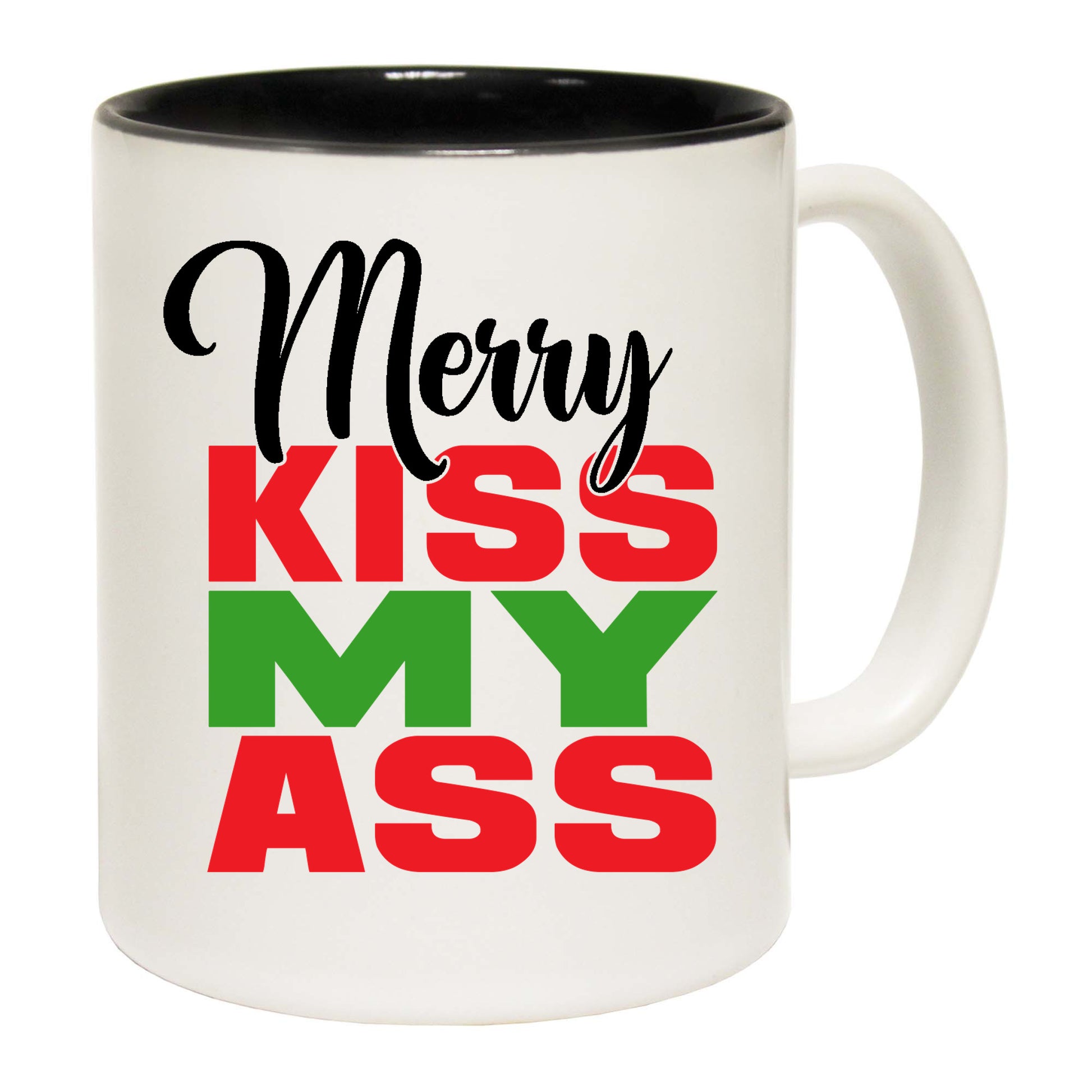 The Christmas Hub - Christmas Xmas Merry Kiss My Ass - Funny Coffee Mug