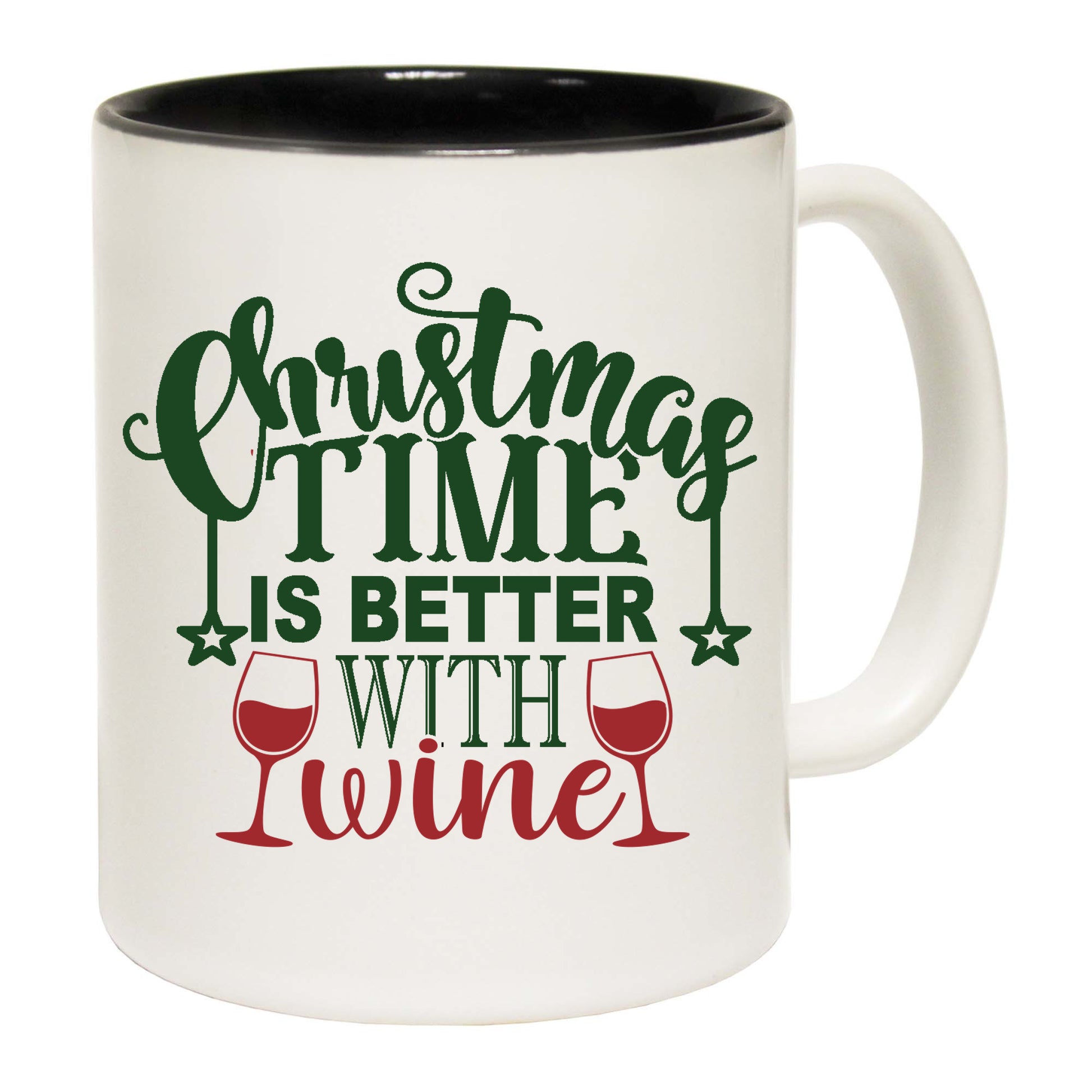 The Christmas Hub - Xmas Christmas Time Is Better With Wine - Funny Coffee Mug