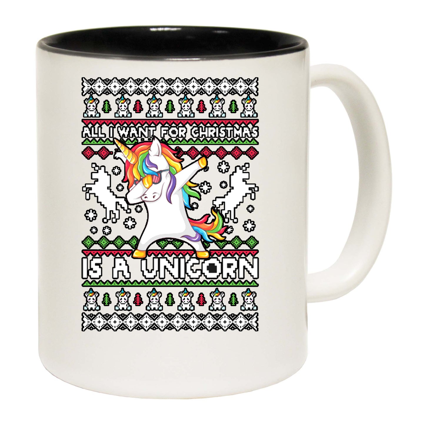 The Christmas Hub - Xmas All I Want For Christmas Unicorn Dab Dabbing - Funny Coffee Mug