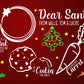 Dear Santa Cookies and Drink Glass Personalised Chopping Boards