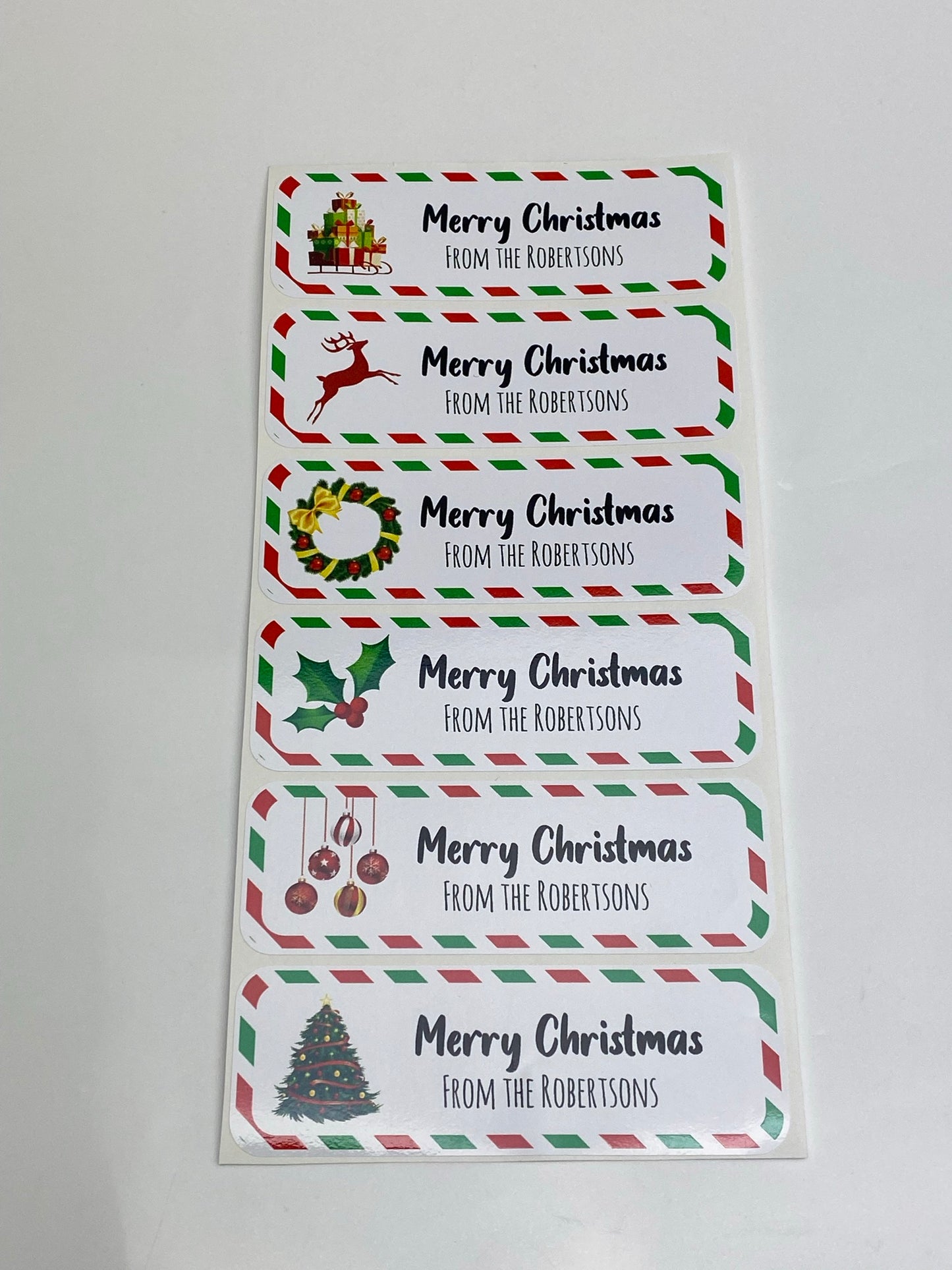 12 x Christmas Personalised Present Gift Tag Stickers