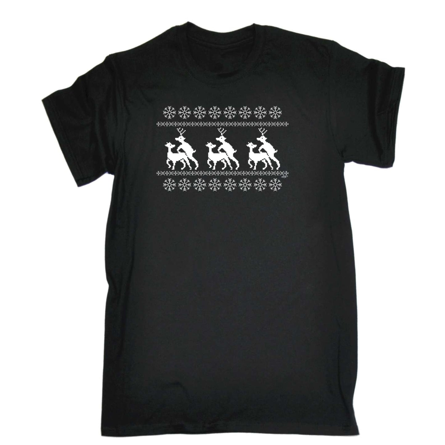 Christmas Reindeer Humping Jumper - Mens Xmas Novelty T-Shirt / T Shirt