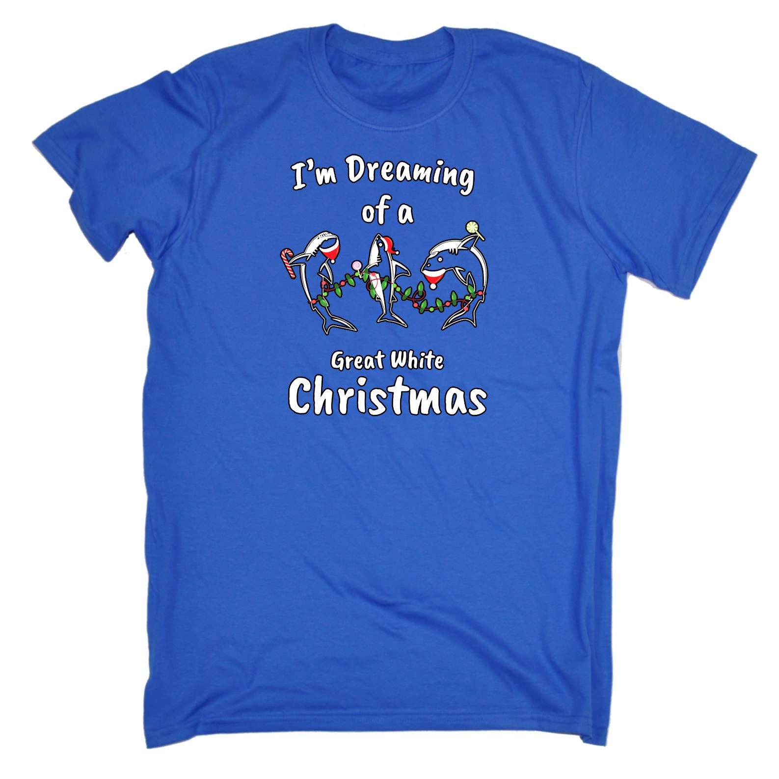 Im Dreaming Of A Great White Christmas Xmas Shark - Mens Funny T-Shirt Tshirts