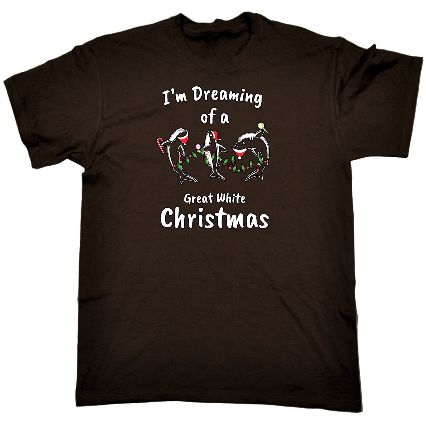 Im Dreaming Of A Great White Christmas Xmas Shark - Mens Funny T-Shirt Tshirts T Shirt