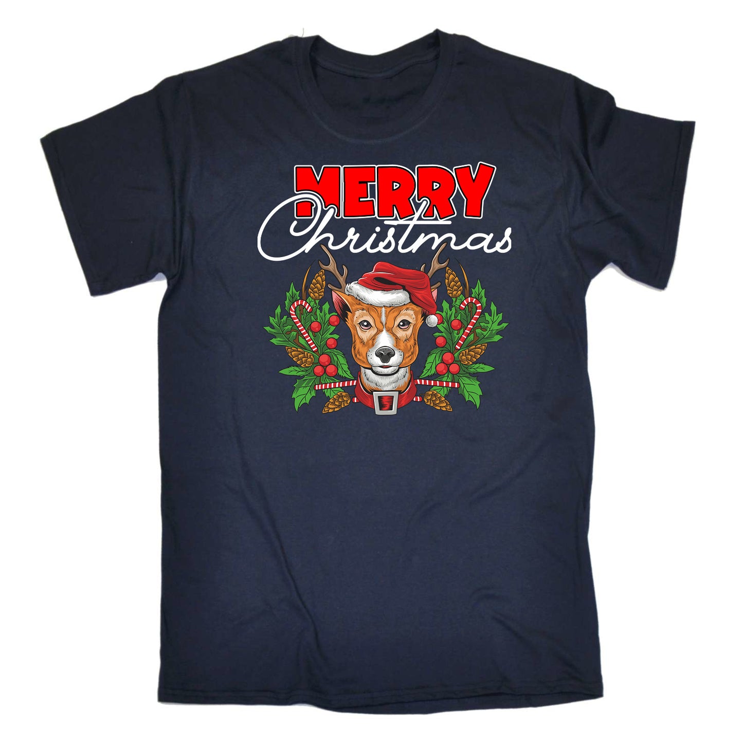 Reindog Reindeer Dog Christmas Xmas Santa - Mens Funny T-Shirt Tshirts