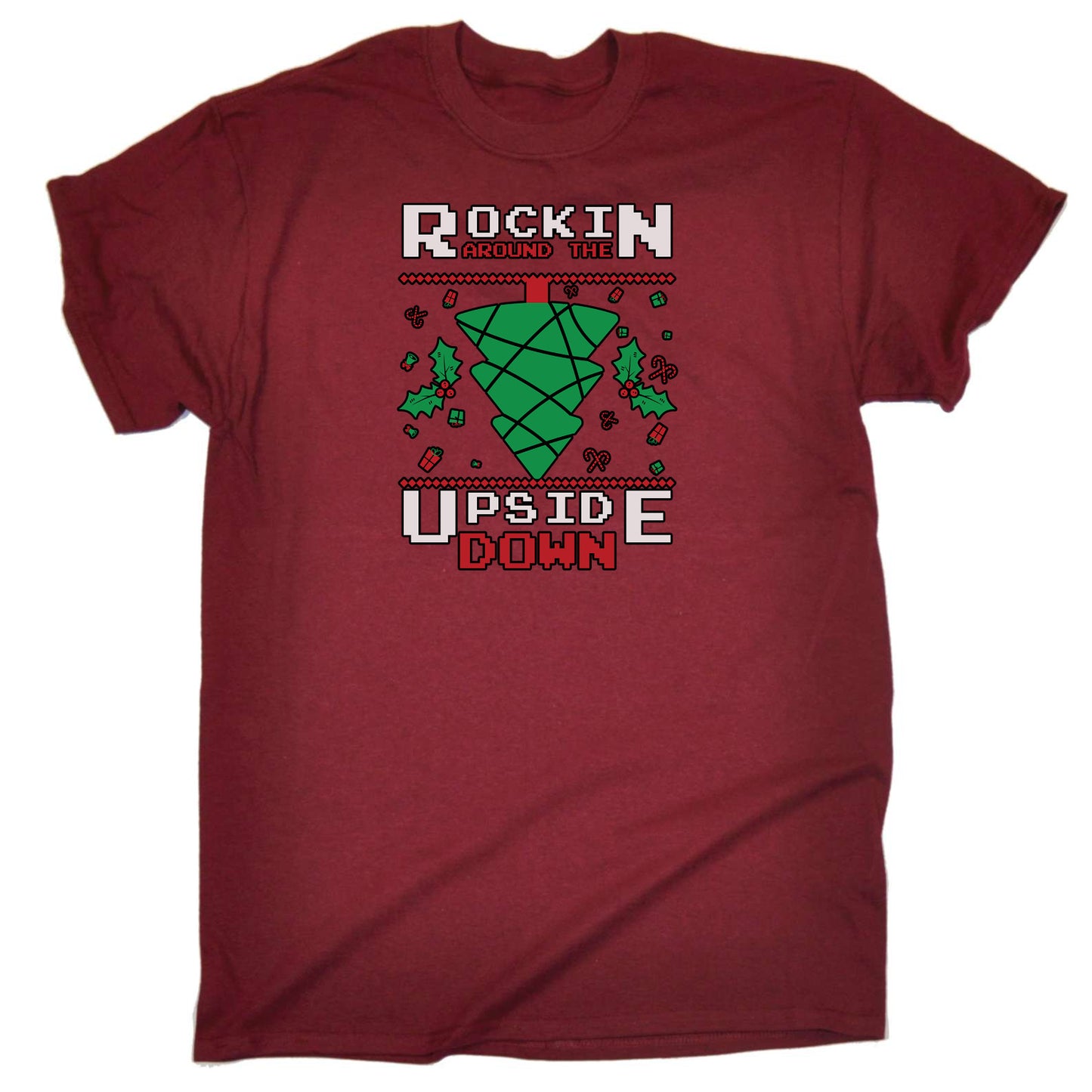Rockin Around The Christmas Tree Upside Down Australia - Mens Funny T-Shirt Tshirts T Shirt