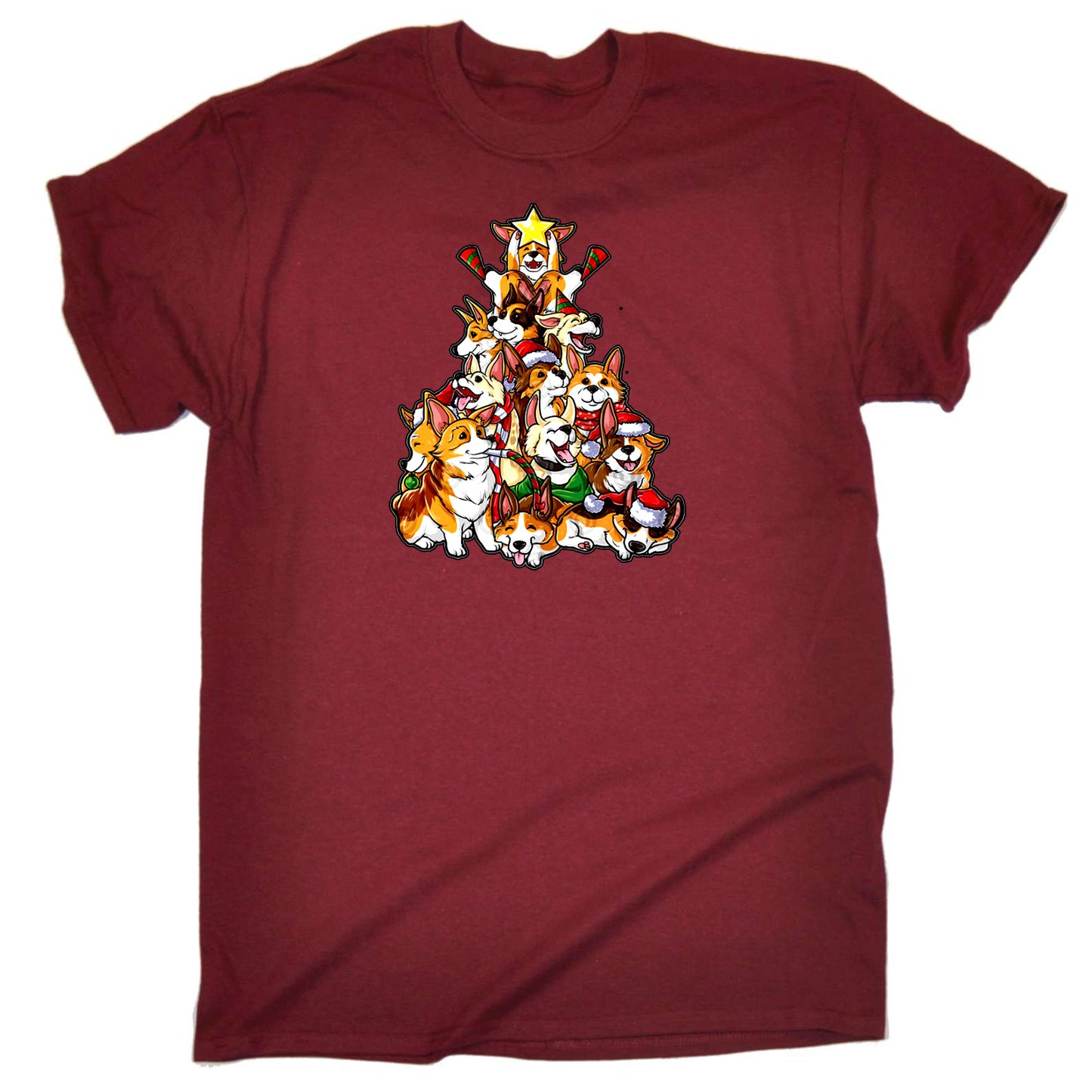 Christmas Tree Xmas Dogs - Mens Funny T-Shirt Tshirts