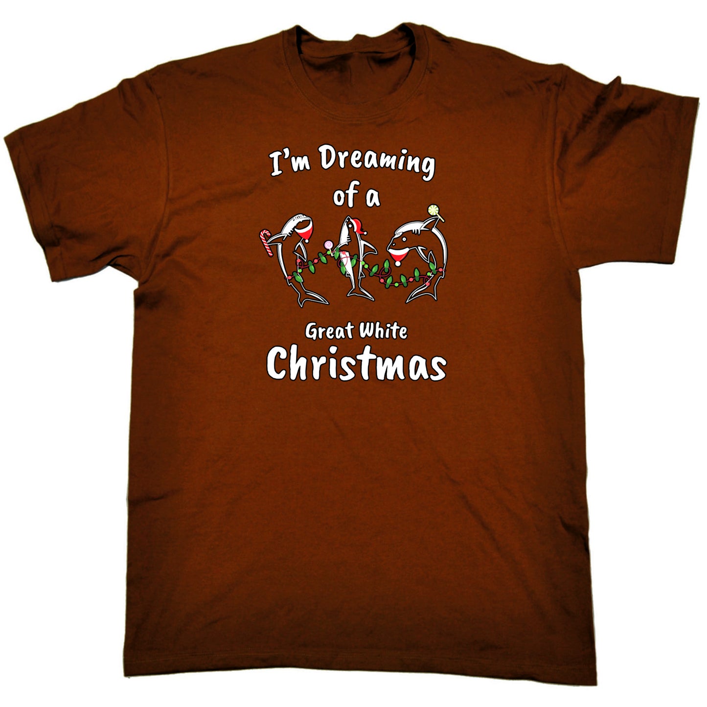 Im Dreaming Of A Great White Christmas Xmas Shark - Mens Funny T-Shirt Tshirts T Shirt
