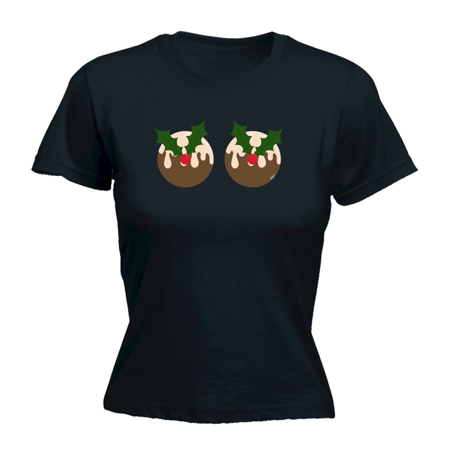 Christmas Pudding B  Bie - Xmas Novelty Womens T-Shirt Tshirt