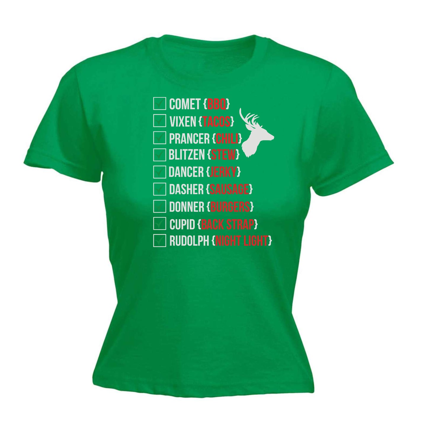 Christmas Deer Hunting Animal - Funny Womens T-Shirt Tshirt