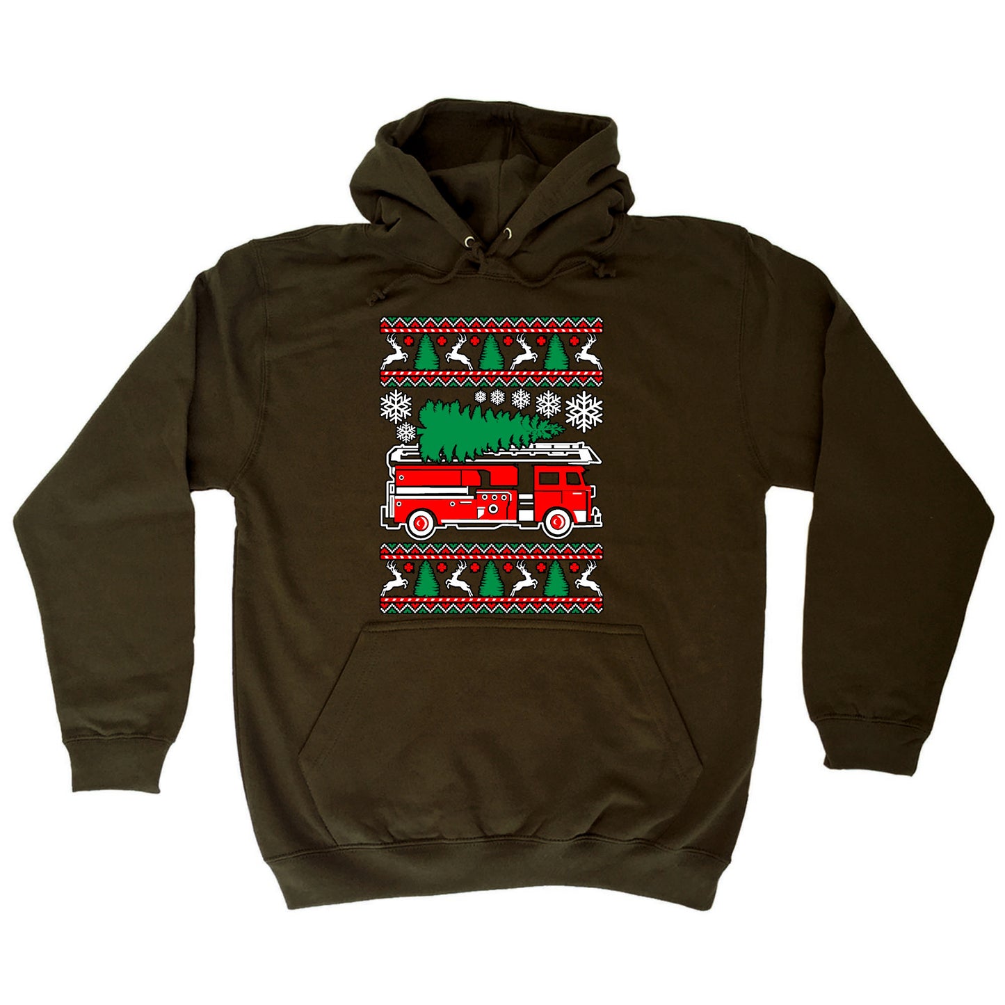 Fire Fighter Engine Christmas Xmas - Funny Novelty Hoodies Hoodie