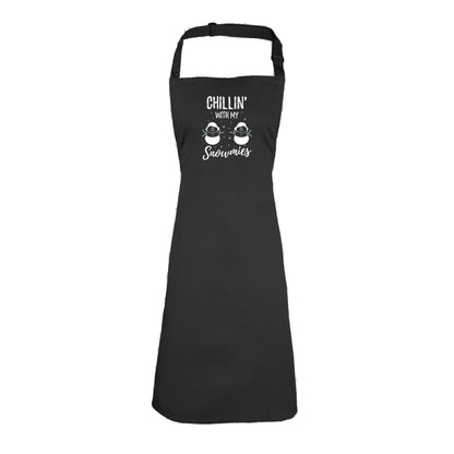 Chillin With My Snowmies Christmas Xmas - Funny Novelty Kitchen Apron