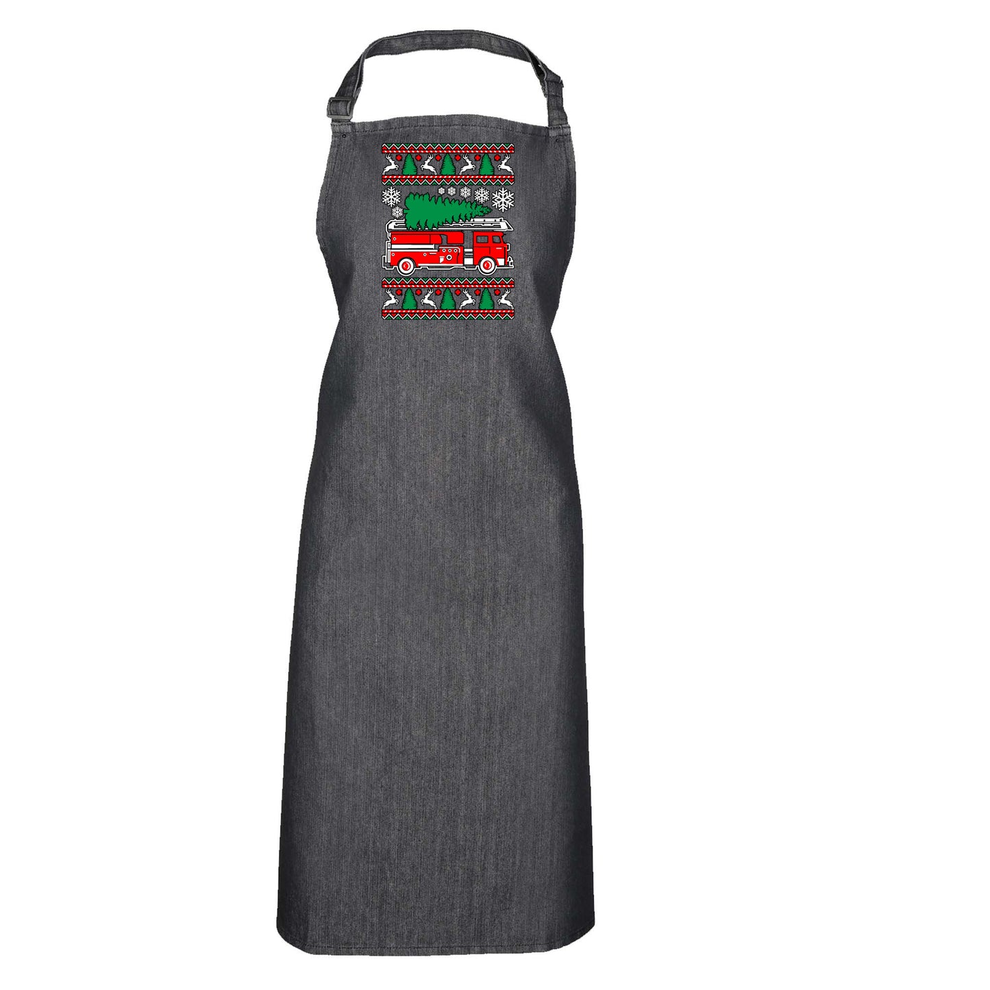 Fire Fighter Engine Christmas Xmas - Funny Novelty Kitchen Apron