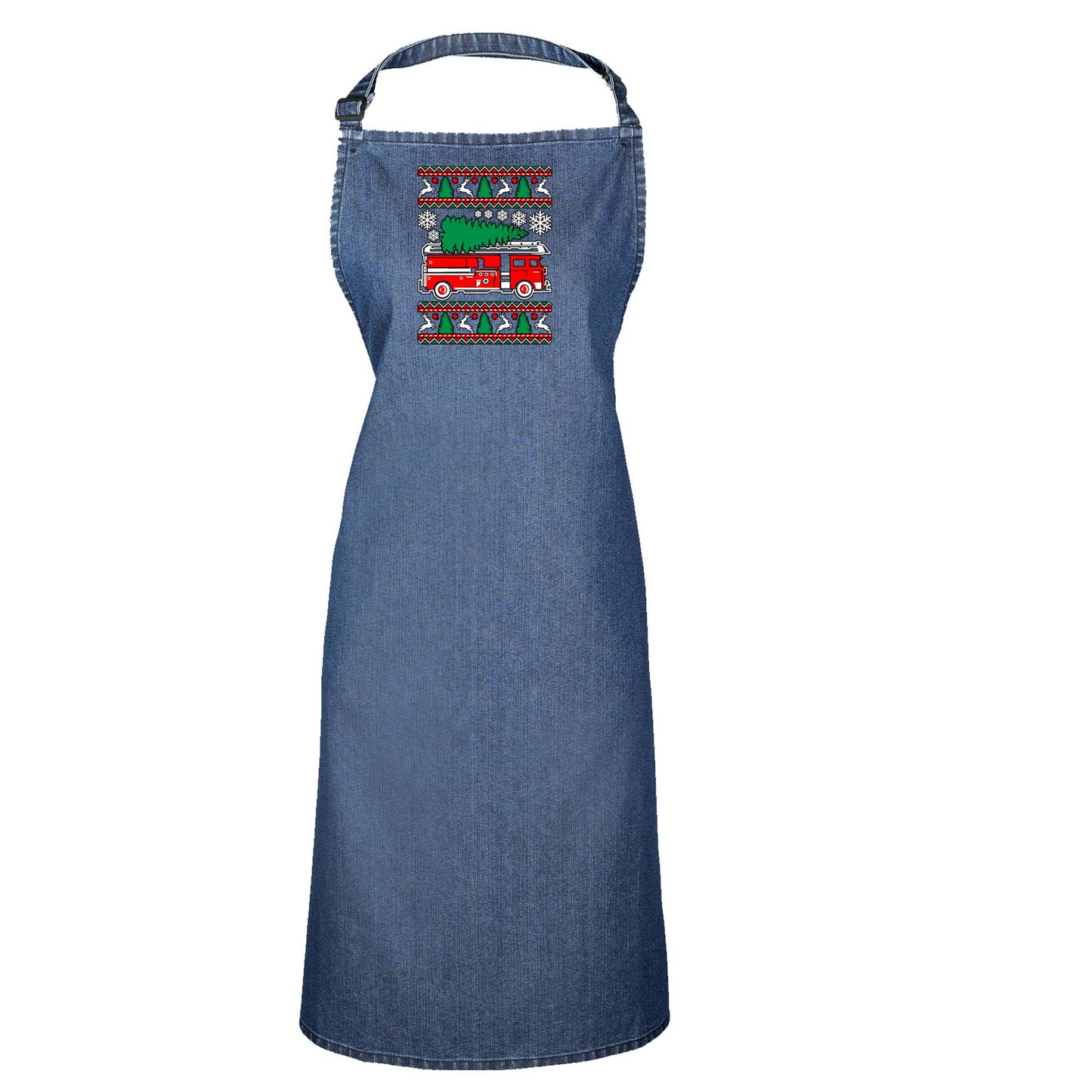 Fire Fighter Engine Christmas Xmas - Funny Novelty Kitchen Apron