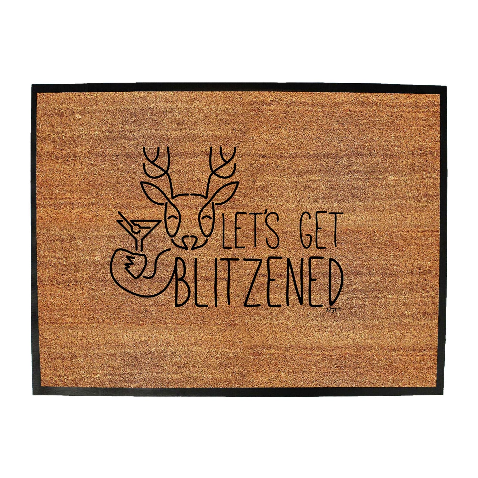 Lets Get Blitzened Christmas - Funny Novelty Doormat