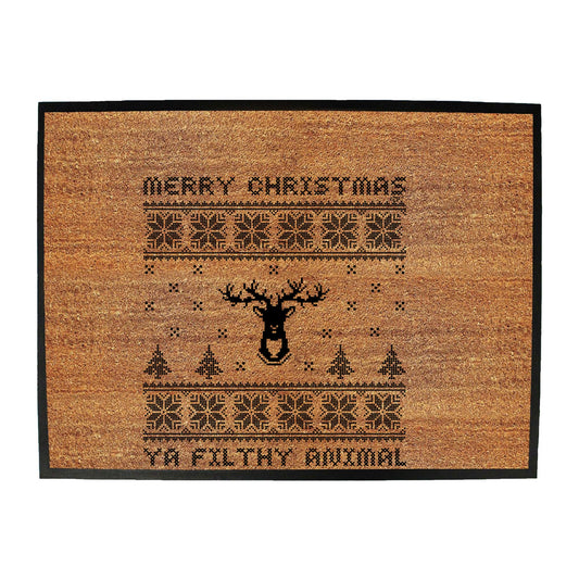 Merry Christmas Ya Filty Animal Jumper - Funny Novelty Doormat