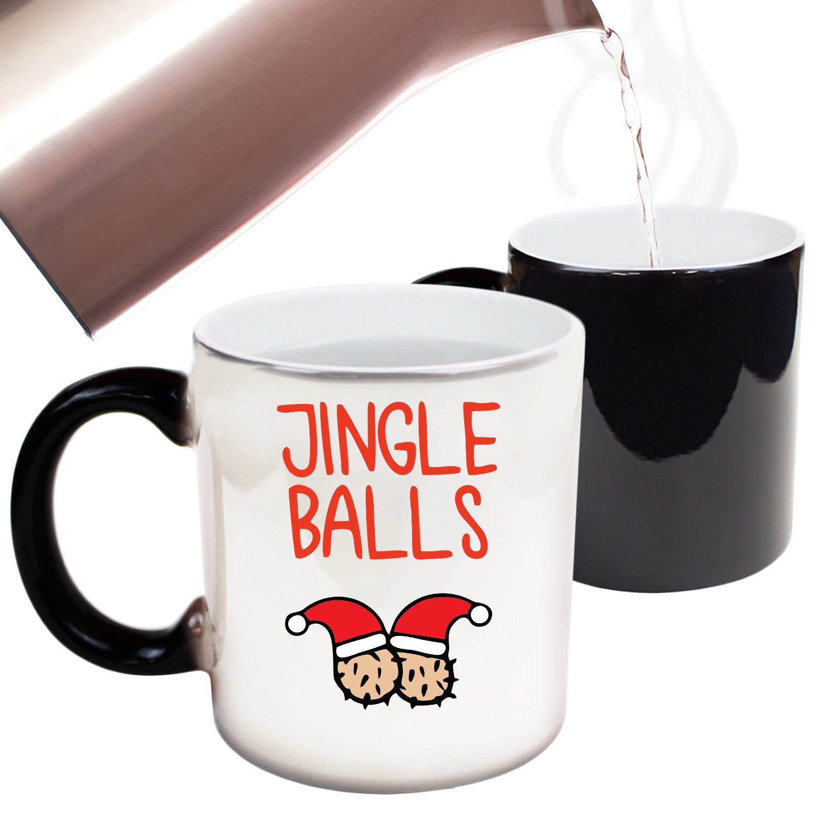 The Christmas Hub - Christmas Xmas Jingle Balls - Funny Colour Changing Mug