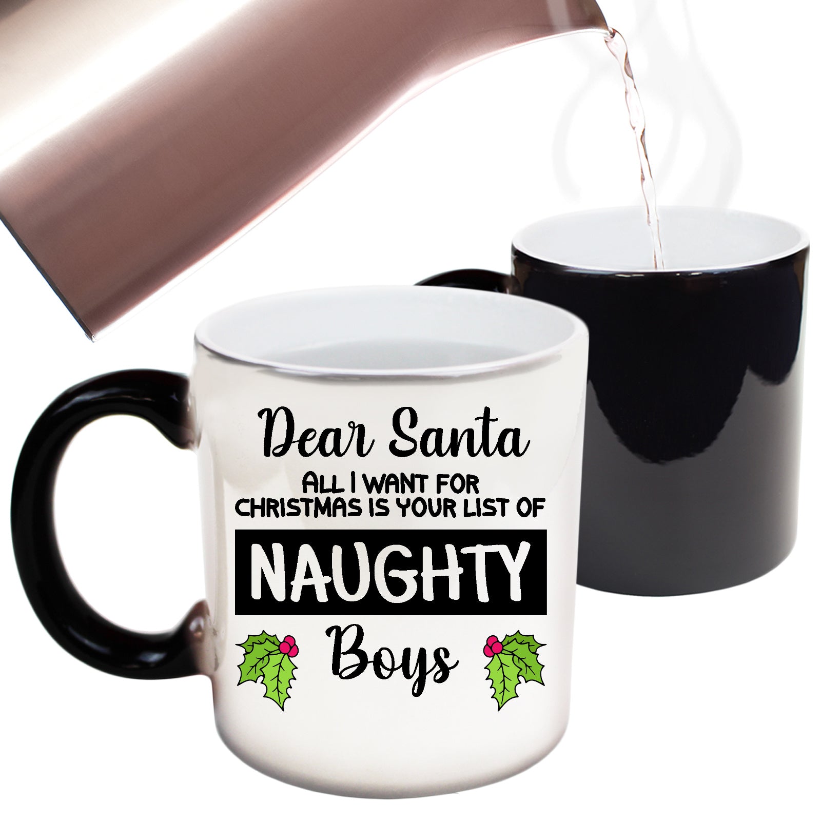 The Christmas Hub - Christmas Xmas Dear Santa All I Want Naughty Boys - Funny Colour Changing Mug