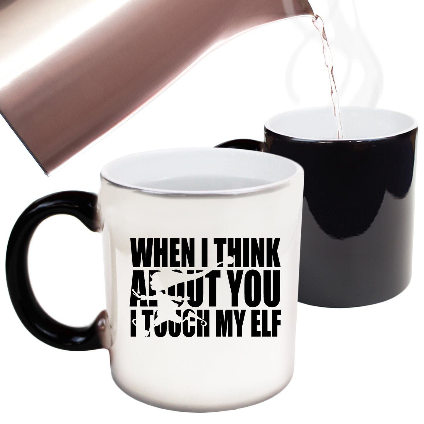 The Christmas Hub - Christmas When I Think About You I Touch My Elf - Funny Colour Changing Mug