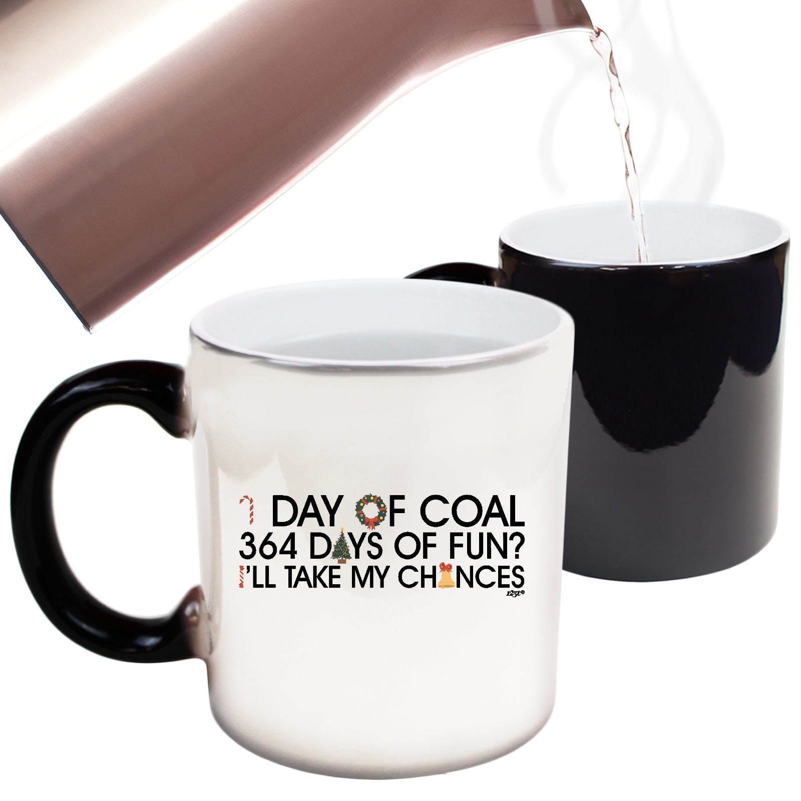 The Christmas Hub - 1 Day Of Coal Christmas - Funny Colour Changing Mug