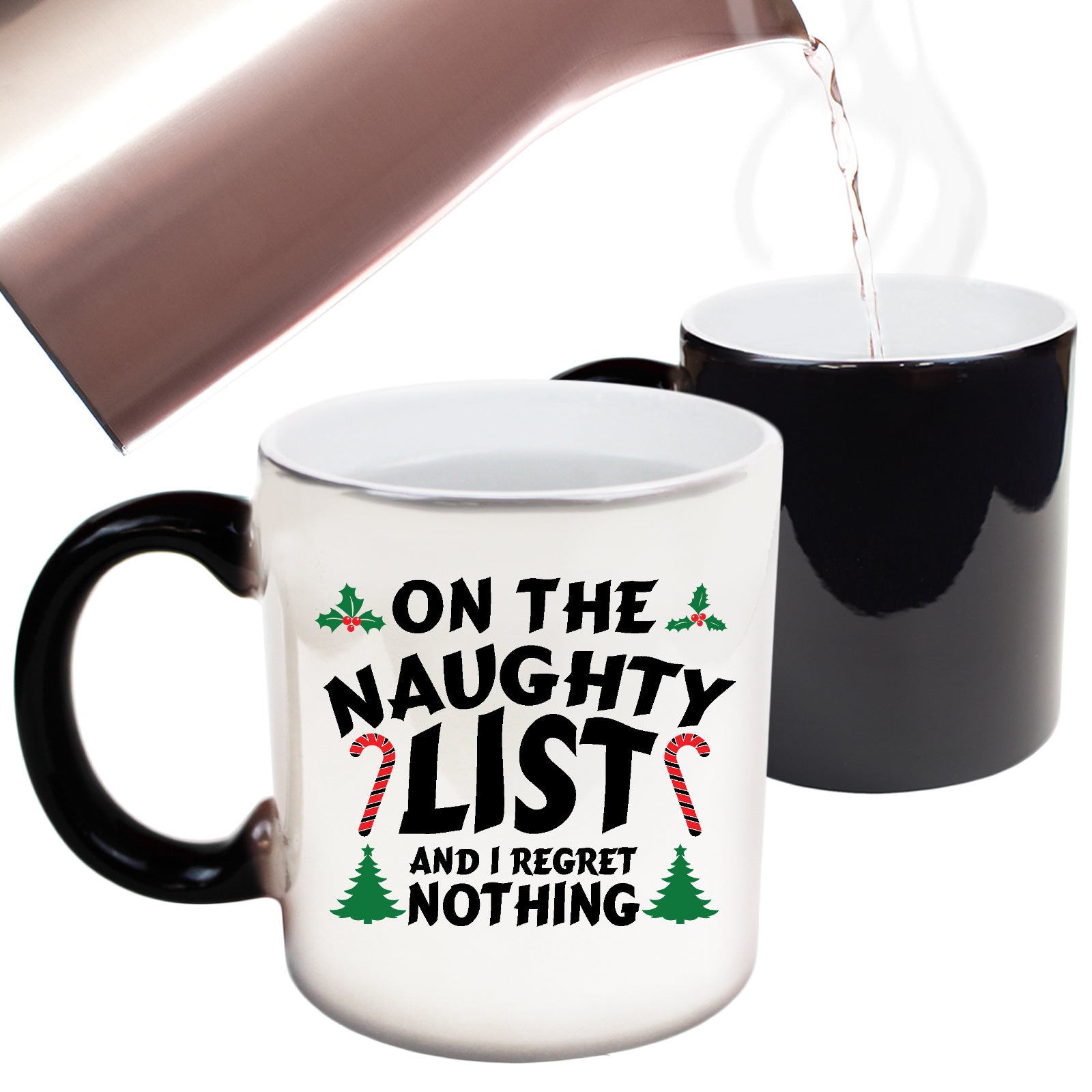 Christmas On The Naughty List Regret Nothing - Funny Colour Changing Mug