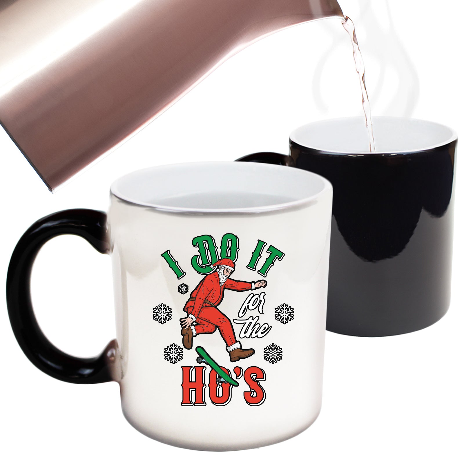 I Do It For The Hos Santa Christmas Funny - Funny Colour Changing Mug