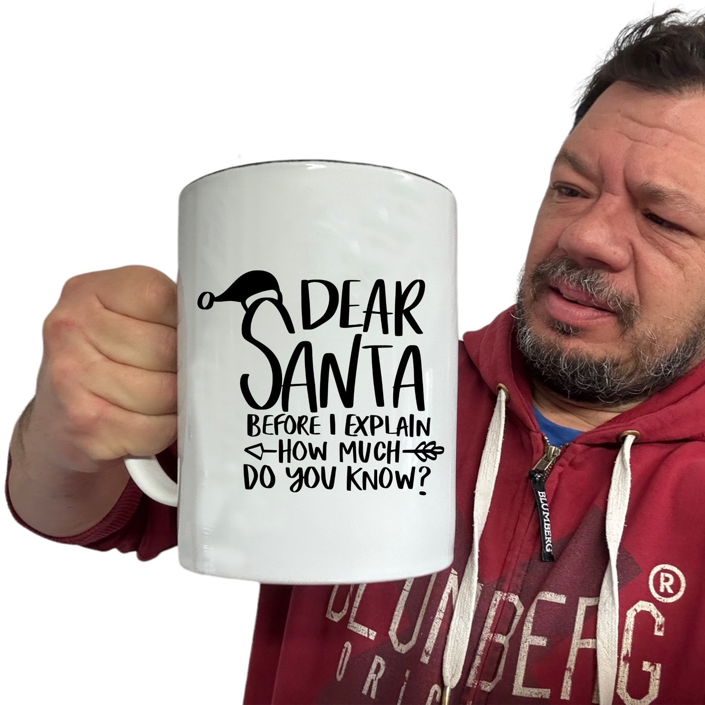 Chrismas Dearsanta Before I Explain - Funny Giant 2 Litre Mug