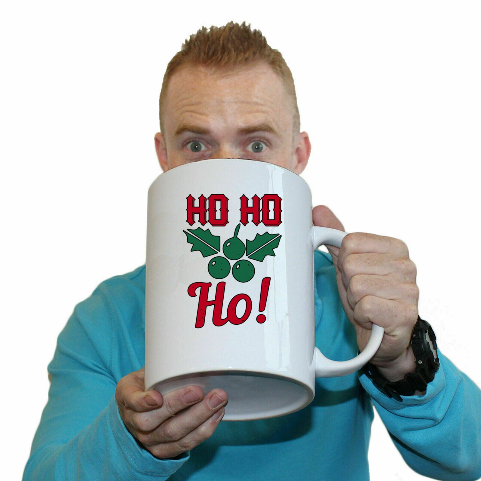 The Christmas Hub - Christmas Ho Ho Ho - Funny Giant 2 Litre Mug