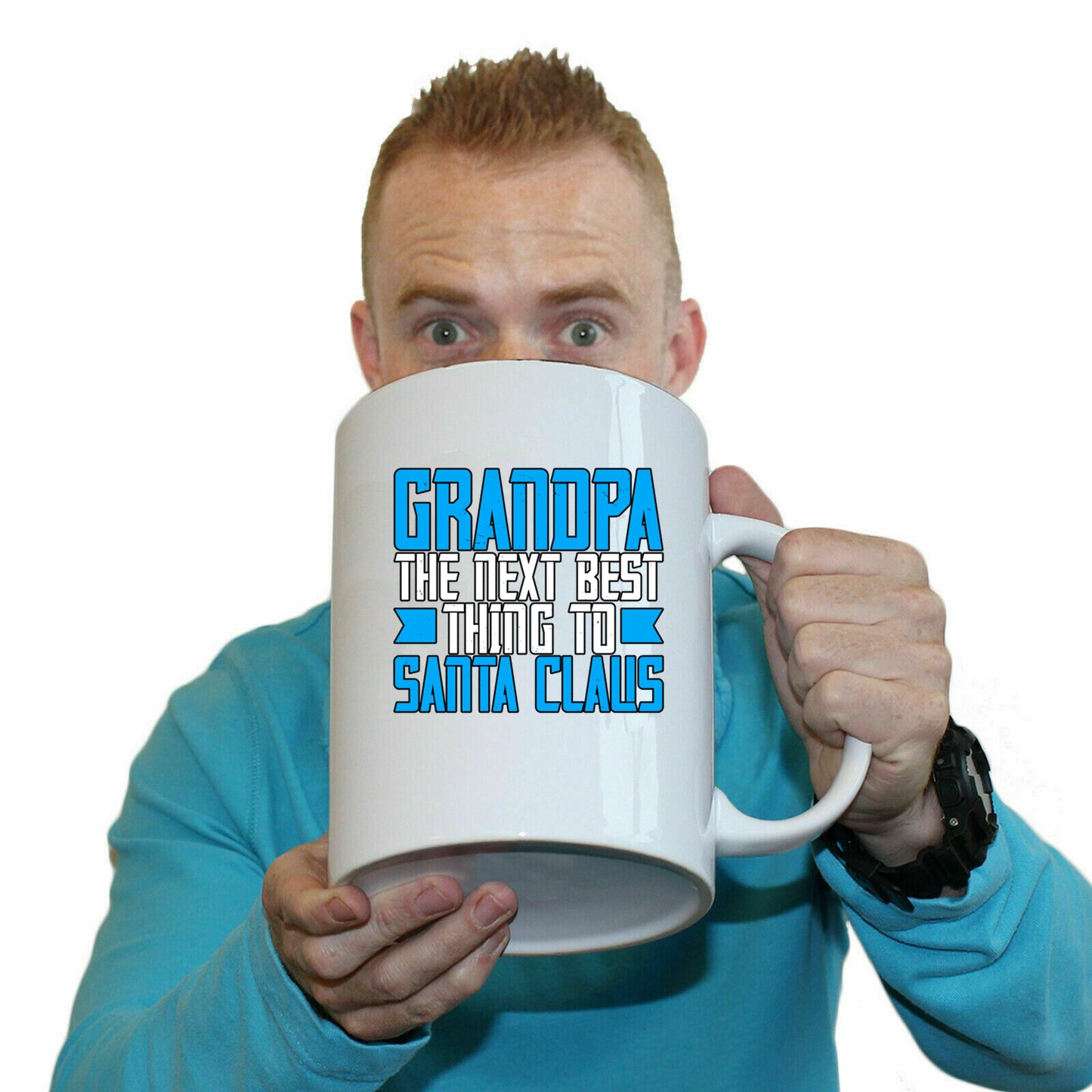 The Christmas Hub - Grandpa The Next Best Thing To Santa Claus - Funny Giant 2 Litre Mug