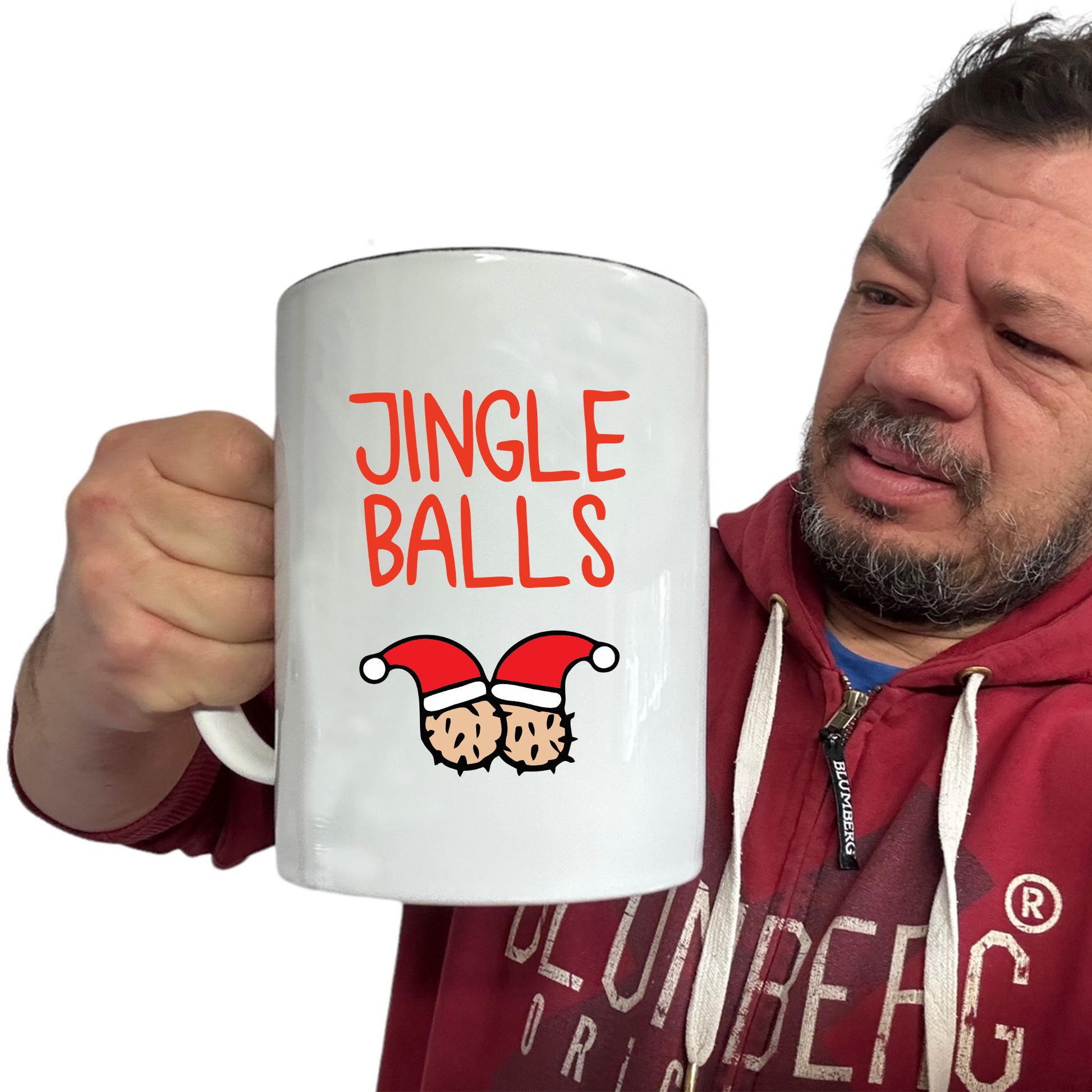 The Christmas Hub - Christmas Xmas Jingle Balls - Funny Giant 2 Litre Mug
