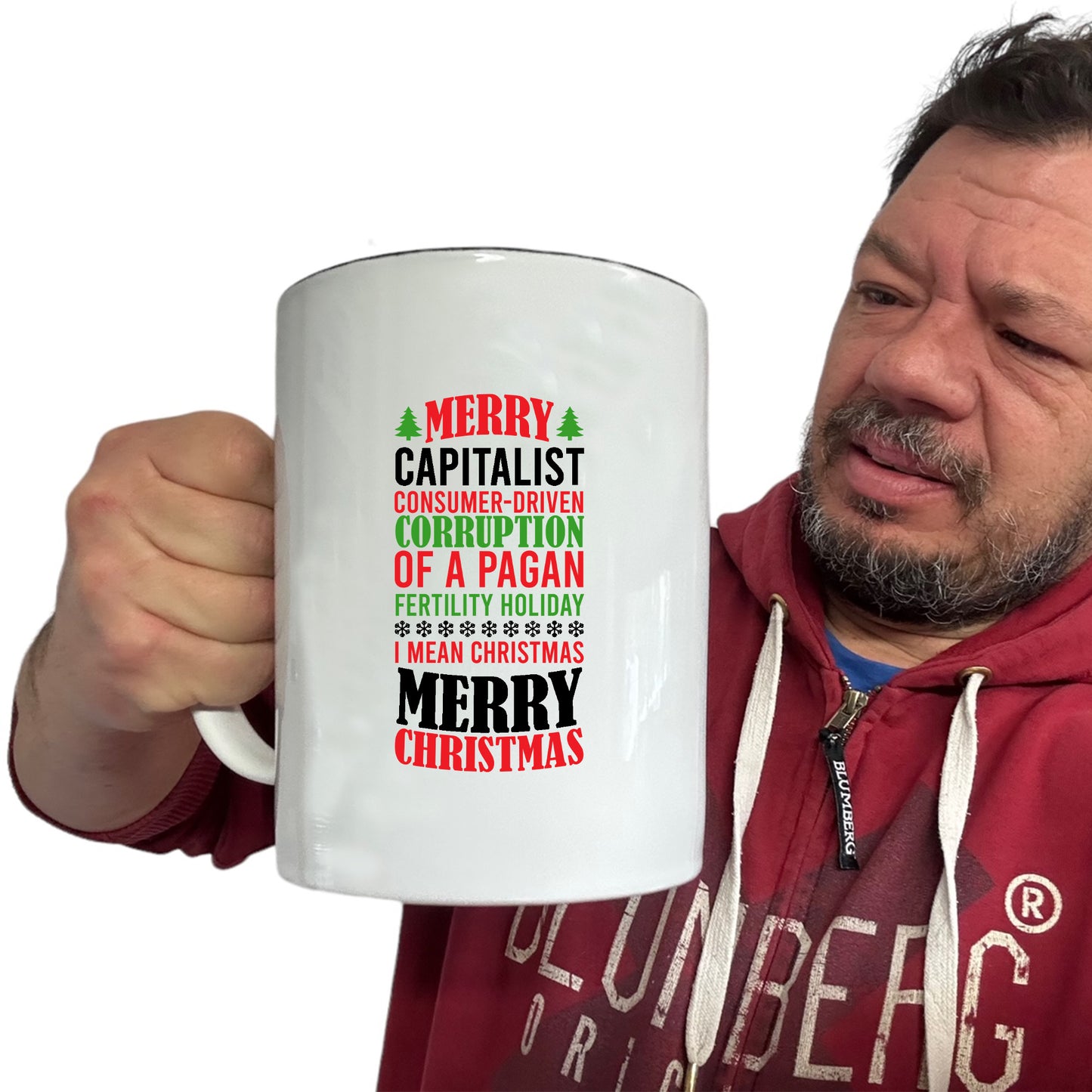 The Christmas Hub - Christmas Xmas Merry Capitalist Consumer Driven Corruption - Funny Giant 2 Litre Mug