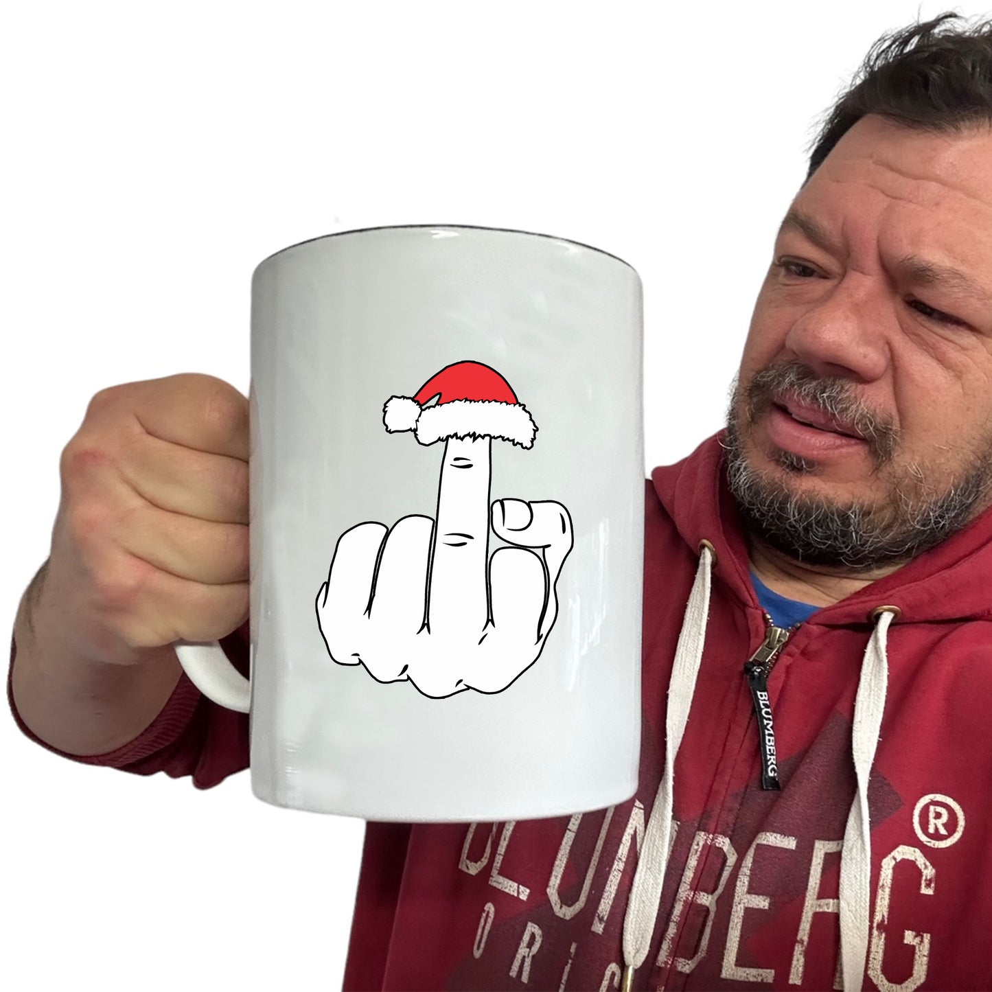 The Christmas Hub - Christmas Middle Finger Christmas - Funny Giant 2 Litre Mug