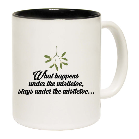 The Christmas Hub - Christmas What Happens Under The Mistletoe - Funny Coffee Mug