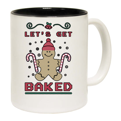 The Christmas Hub - Lets Get Baked Christmas Xmas Gingerbread Man - Funny Coffee Mug