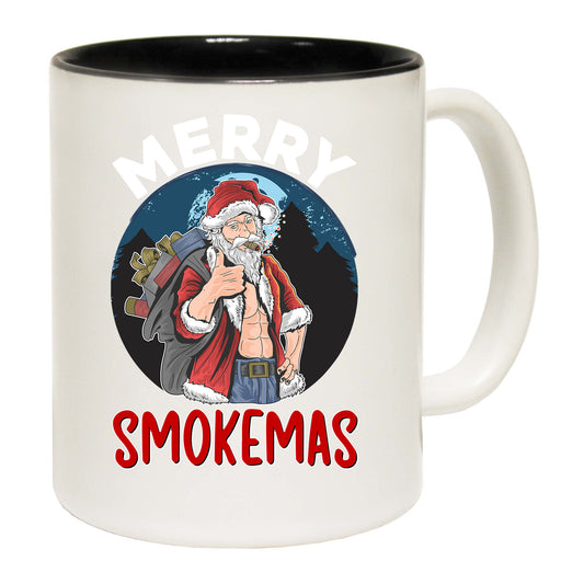 Merry Smokemas Christmas Cigar Buff Santa Xmas - Funny Coffee Mug
