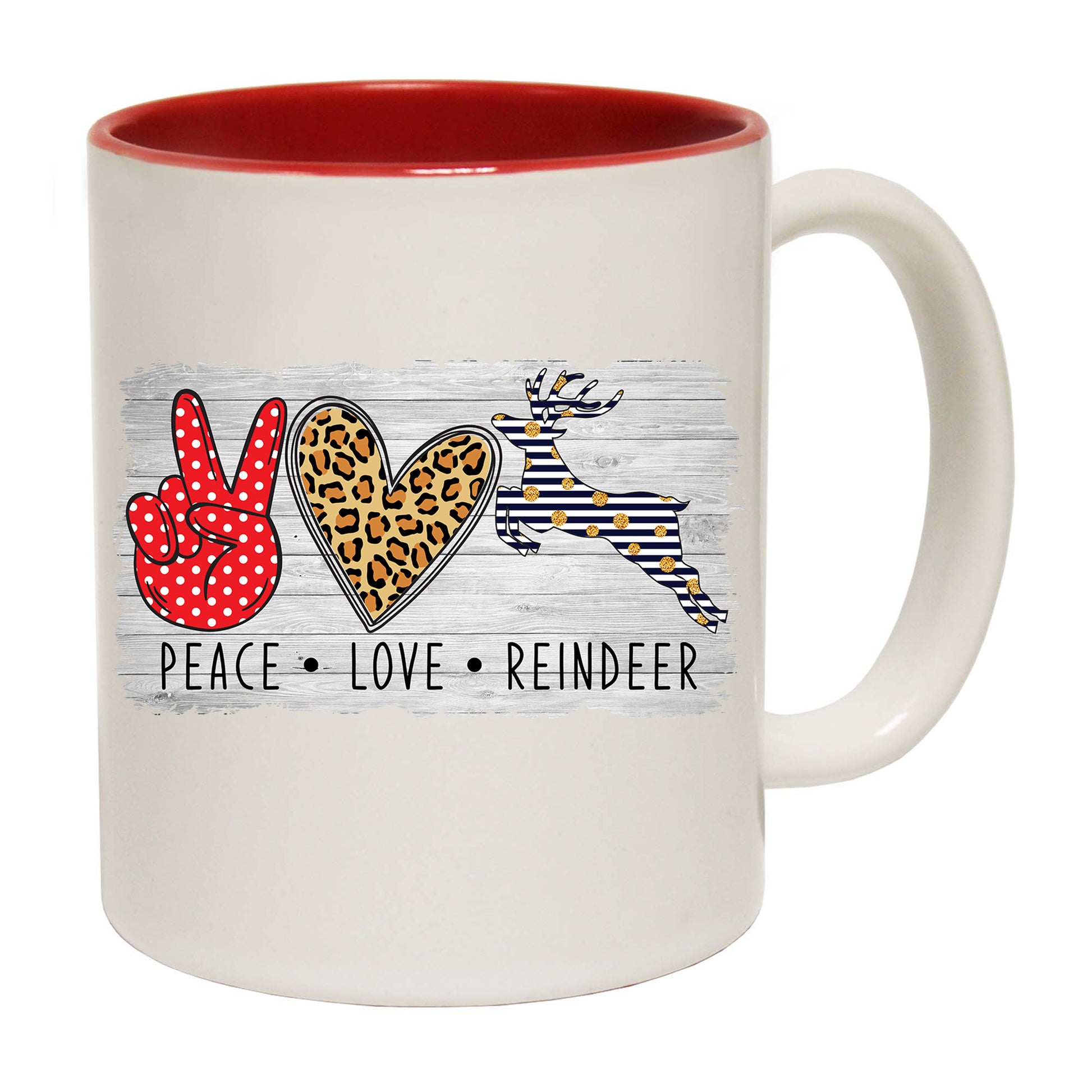 Peace Love Reindeer Christmas Xmas - Funny Coffee Mug