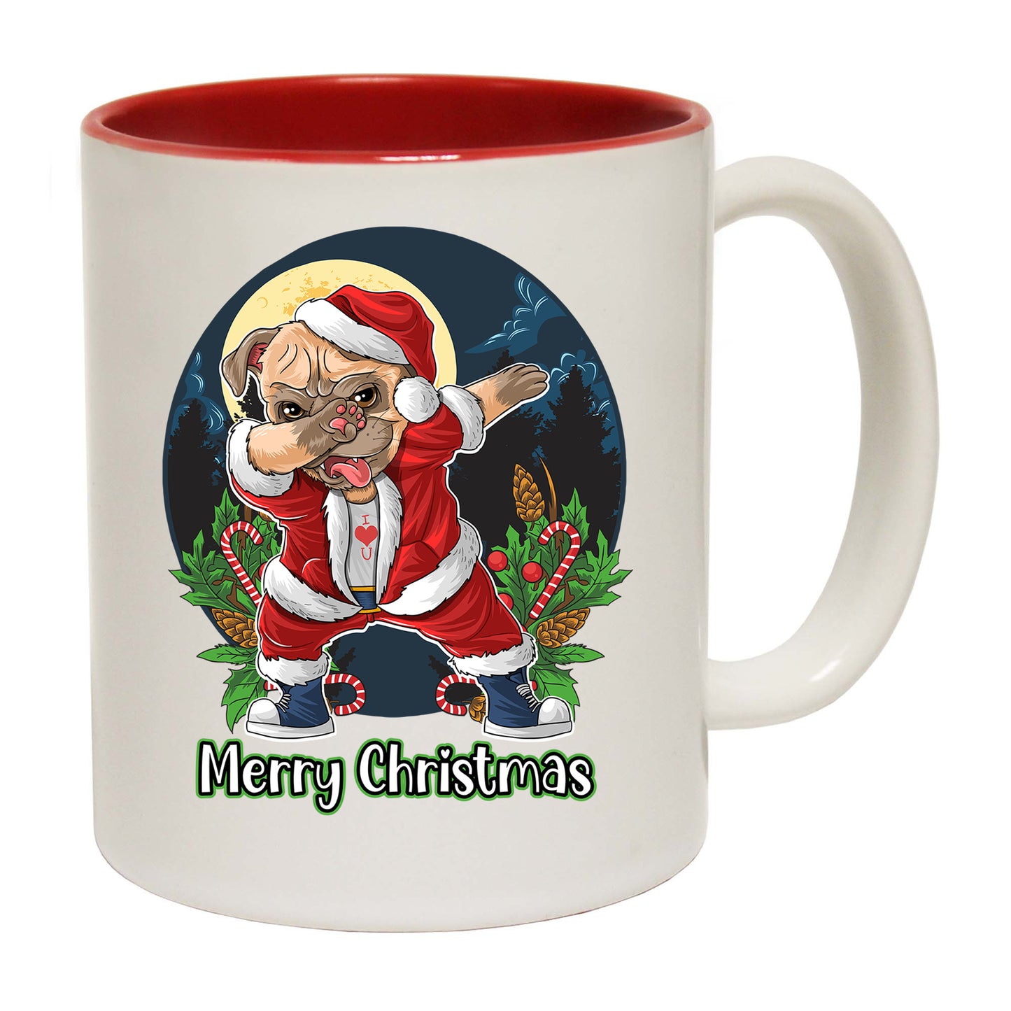 Merry Christmas Xmas Pug Dog Dabbing - Funny Coffee Mug
