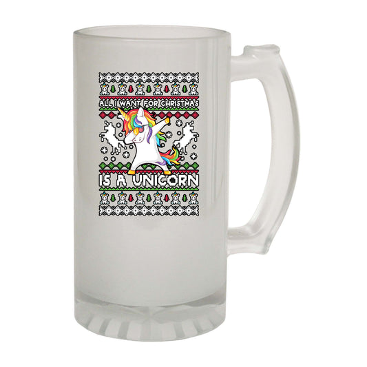Xmas All I Want For Christmas Unicorn Dab Dabbing - Funny Beer Stein