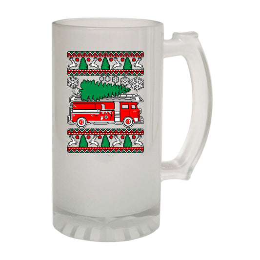 Fire Fighter Engine Christmas Xmas - Funny Beer Stein